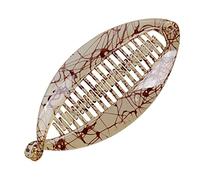 ANCLLO Lot de 2 pinces à cheveux en forme de poisson avec bords arrondis pour femme et fille Café