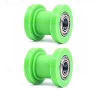 ANCLLO Lot de 2 rouleaux de chaîne en acier inoxydable de 10 mm, tendeur de roulement robuste pour moto, moto tout-terrain, VTT (2 pièces, vert)