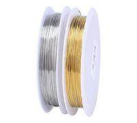 ANCLLO Lot de 2 rouleaux de fil métallique flexible pour nail art, décoration d'ongles et de bijoux