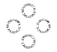 ANCLLO Lot de 20 mousquetons Ronds en Alliage avec Fermoir Mousqueton à Ressort, Accessoire de Rangement pour Sac à Main, bandoulière, clés, Camping, Sac à Dos, Mousqueton, 17 mm - Argent