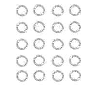 ANCLLO Lot de 20 mousquetons Ronds en Alliage avec Fermoir Mousqueton à Ressort, Accessoire de Rangement pour Sac à Main, bandoulière, clés, Camping, Sac à Dos, Mousqueton, 20 mm - Argent