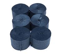 ANCLLO Lot de 20 rouleaux de papier crépon à suspendre pour décoration de fête d'anniversaire, mariage et festival Noir 3,5 cm x 10 m