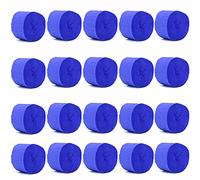 ANCLLO Lot de 20 rouleaux de papier crépon à suspendre pour décoration de fête d'anniversaire, mariage et festival Bleu foncé 3,5 cm x 10 m