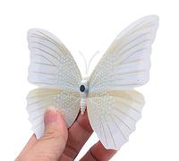 ANCLLO Lot de 24 stickers muraux 3D en forme de papillon avec gomme éponge et aimant Blanc