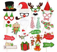 ANCLLO Lot de 28 accessoires de photomaton de Noël pour photos de fête de Noël