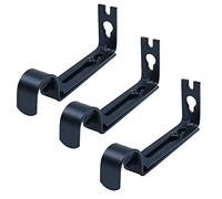 ANCLLO Lot de 3 supports de tringle à rideaux en nickel satiné pour tringle à rideaux de 1,9 cm, réglables - Support de support de tringle à rideau réglable, nickel satiné (Noir)