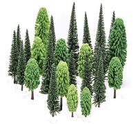 ANCLLO Lot de 30 arbres miniatures de 4,5 à 13 cm - Vert naturel