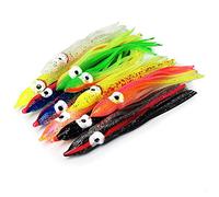ANCLLO Lot de 30 leurres multicolores en forme de pieuvre souple pour pêche à la traîne en eau salée