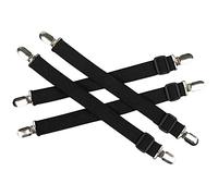 ANCLLO Lot de 4 attaches réglables pour drap de lit, clips pour drap-housse, porte-jarretelles avec sangles de support élastiques, noir