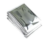 ANCLLO Lot de 4 couvertures thermiques d'urgence en Mylar - Conçues pour l'extérieur, la randonnée, la survie, les marathons ou les premiers secours (couleur argent)