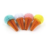 ANCLLO Lot de 4 décorations à suspendre en papier de soie en nid d'abeille pour fête de mariage ou d'anniversaire