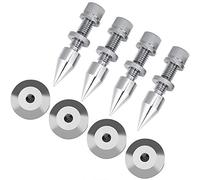 ANCLLO Lot de 4 pieds isolants pour haut-parleur HiFi - En cuivre - pointes pour isolation Haut-parleur pied anti-choc pour haut-parleur Pieds - Aspect brillant - Anti-rayures - Anti-chocs - Argenté