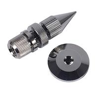 ANCLLO Lot de 4 plots de haut-parleur chromés, résistants aux chocs, réglables et isolants pour tourne-disque et enregistreur CD