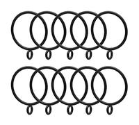 ANCLLO Lot de 40 Anneaux 56mm Anneaux de Rideaux en Métal, Anneaux de Suspension Noirs, Anneaux pour Tringle à Rideaux Convient pour Les Tringles Rideau