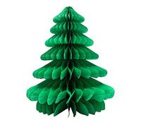 ANCLLO Lot de 5 décorations de Noël à suspendre en forme de boule en nid d'abeille en papier avec pompons à suspendre au plafond ou au mur