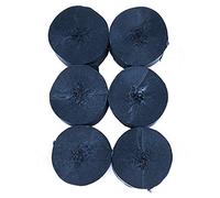 ANCLLO Lot de 6 rouleaux de papier crépon à suspendre pour décoration de fête d'anniversaire, mariage et festival Noir 4,5 cm x 25 m