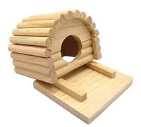 ANCLLO Maison en bois en forme d'arche pour petits animaux pour souris, chinchilla rat, gerbille et hamster nain