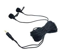ANCLLO Microphone cravate à double tête à clipser avec microphone omnidirectionnel à condensateur électret Jack 3,5 mm pour smartphones, caméscopes reflex numériques