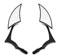 ANCLLO moto lame en aluminium rétroviseurs latéraux universels rétroviseurs d'extrémité Silverado vue arrière pour Cruiser Bobber Chopper Harley (noir)