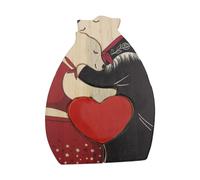 ANCLLO Ours d'amour personnalisé en Bois, Cadeaux de Famille, Sculpture d'animal Artistique pour la Maison, idées de décoration, Cadeau pour Anniversaire, Noël, fête des mères, fête des pères