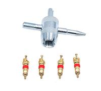 ANCLLO Outil de valve 4 voies avec 4 embouts de valve pour tous les véhicules et les unités de climatisation