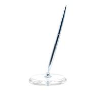 ANCLLO Porte-stylo de bureau en forme de plume avec base en cristal acrylique