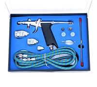 ANCLLO Pulvérisateur de peinture professionnel à action unique avec tuyau 3 embouts et 2 tasses pour art, peinture, tatouage, manucure, modèle aérographe