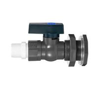 ANCLLO Robinet d'eau 3/4" PVC Rain Butt Valves 1" Vanne de régulation avec raccord de cloison et Adaptateur de Tuyau pour Aquariums, piscines, barils de Jardin