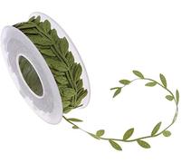 ANCLLO Ruban de 15 m de feuilles vert olive pour loisirs créatifs Vignes Artificielles Ruban Feuille de Soie Artificielle Simulation Feuillage Rotin, fête, mariage, décoration de la maison