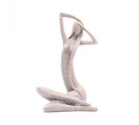 ANCLLO Statue abstraite en résine de grès à poils longs - Sculpture de beauté - Petite figurine artistique sur table - Décoration pour la maison, le bureau, une bibliothèque