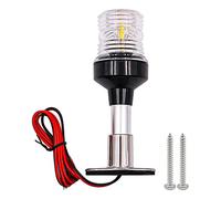 ANCLLO Stern Light 6 pouces Anchor Light Tout autour LED Feu de navigation à montage fixe avec base en acier inoxydable et tube en aluminium LED Feux de navigation étanches pour bateaux