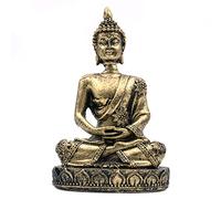 ANCLLO The Hue #8134 Statue de Bouddha en grès sculptée à la main en laiton antique, Pour La Maison Autel Zen Décoration Cadeau de Crémaillère
