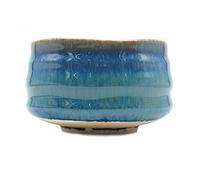 ANCLLO Véritable Bol à Matcha Japonais Traditionnel pour cérémonie de thé - Fabriqué à la Main au Japon - Vernis Gris Bleu