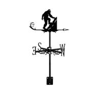 ANCNA-U Bigfoot Sasquatch Girouette en métal noir avec indicateur de direction pour ailettes de toit pour cour, extérieur, ferme, abris de jardin, terrasse, haltérophilie