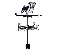 ANCNA-U Girouette avec silhouette de chien - Support de toit pour jardin, clôture, abri de jardin, scène de ferme, cour, patio, décorations de terrasse, indicateur de direction, carlin
