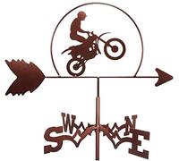 ANCNA-U Girouette en acier inoxydable pour motocycliste, outils de mesure pratique, indicateur de direction pratique, scène de ferme, maison, extérieur, jardin, artisanat, ornement, B