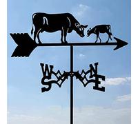 ANCNA-U Girouette en acier inoxydable pour voiture, lapin, pâturage, léopard, yacht, vache, silhouettes, girouette, rétro, scène agricole, jardin, piquet de jardin, indicateur de direction