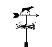 ANCNA-U Girouette en métal allemand à poils courts avec support de toit pour extérieur, cour, ferme, jardin, cour, décoration, B