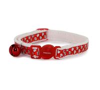 Ancol Collier réfléchissant pour Chat Motif cœurs Brillant, Rouge/Argent