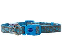 Ancol Collier réglable en Nylon Motif Patte Bleu 30-50 cm Sz2-5