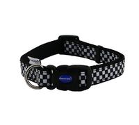 Ancol Collier réglable pour Chien Motif Damier Noir/Blanc 30-50 cm Taille 2-5