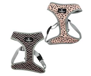 Ancol Dalmatian Harnais réversible en Zigzag Respirant pour Chien Ajustement sécurisé Léger Réglable Contrôle Facile pour extérieur Animal Domestique Chiot Course Promenade Taille S