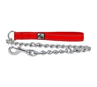 Ancol Extreme Dog Laisse Extra Lourde pour Chien Rouge - Laisse Anti-Morsure Robuste - Accessoire pour Chiot chromé avec poignée réfléchissante - 80 cm