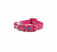 Ancol Fashion Collier réglable en Nylon avec cœurs Roses réfléchissants, 45-70 cm, 0,2 kg