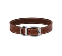 Ancol Collier pour chien Heritage en cuir moulé – Bride marron clair – Souple & durable 28-36