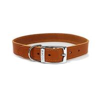Ancol Heritage Collier pour Chien Confortable en Cuir moulé sous Pression - Bride Marron Clair - Accessoire de Dressage pour Animaux de Compagnie - Design Souple Durable pour Chiots et Chiens - 35-43