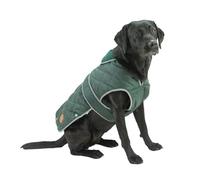 Ancol Heritage Manteau matelassé pour Chien en Vert - Veste imperméable doublée en Polaire avec Trou de Harnais zippé - Bordure réfléchissante - Taille M