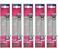 Ancol Lot de 5 x colliers réfléchissants et brillants pour chat, coloris argenté