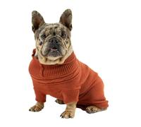 Ancol Pull Classique en Tricot torsadé pour Chien en Terre Cuite - Pull en Laine Confortable avec Trou pour Harnais, Sangles de Jambe et col roulé - Taille M