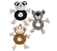 Ancol Ropey Lot de 3 Jouets pour Chien Koala, Singe et Panda en Plastique recyclé